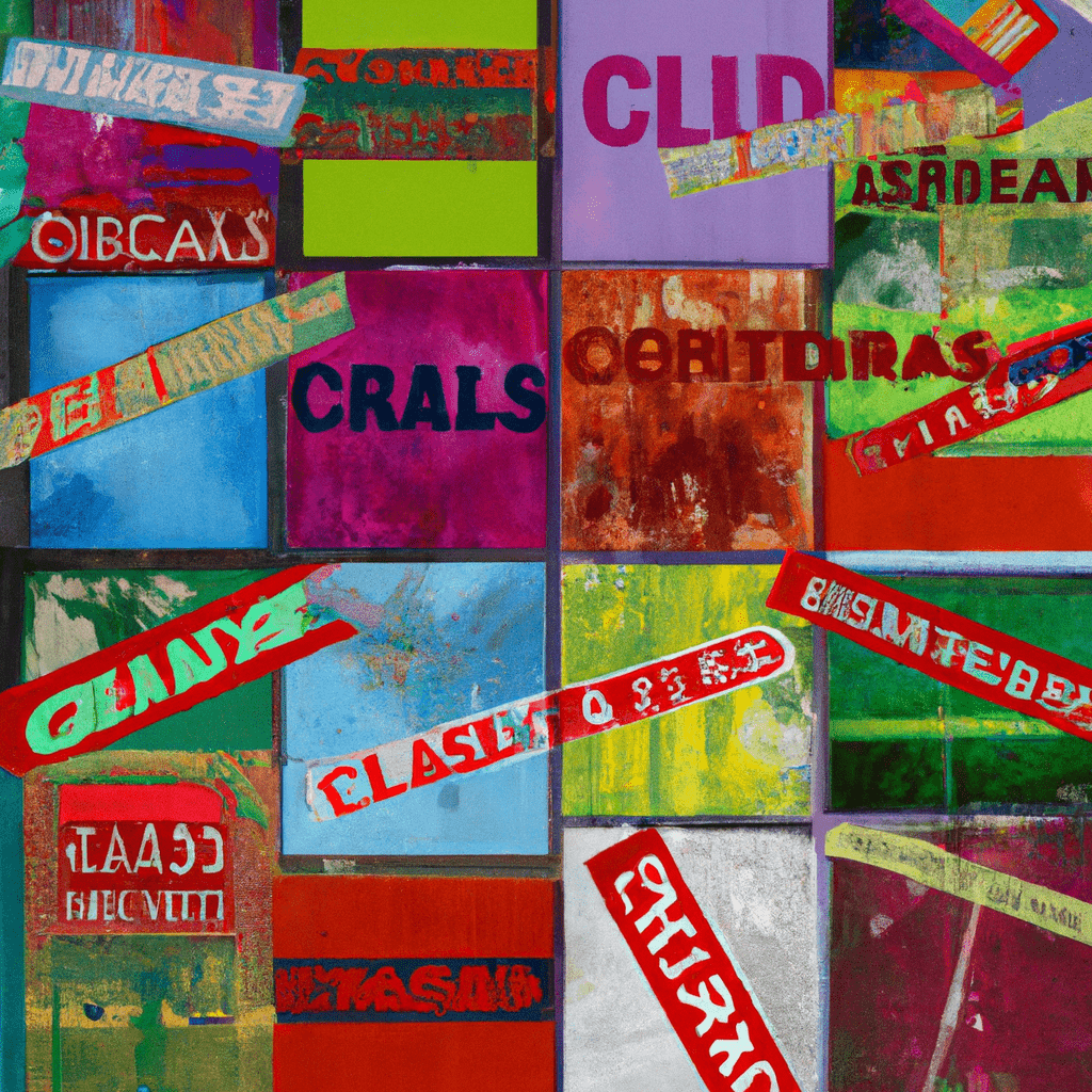 A collage of colorful classified ads.