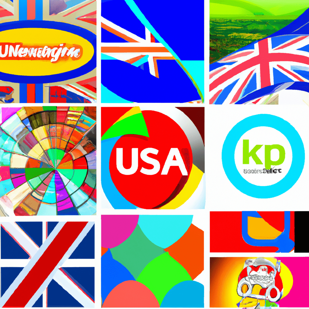 A collage of colorful UK advertising logos.