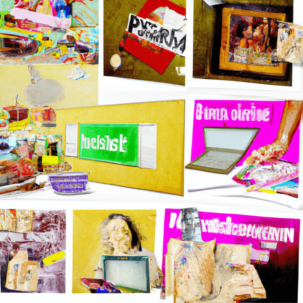 A collage of various advertisements promoting businesses.