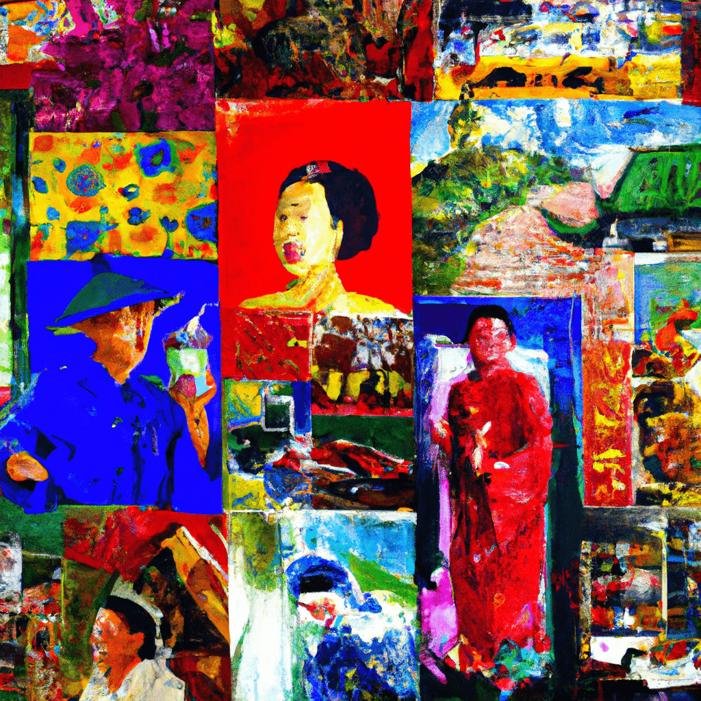 A colorful collage of diverse Asian advertisements.