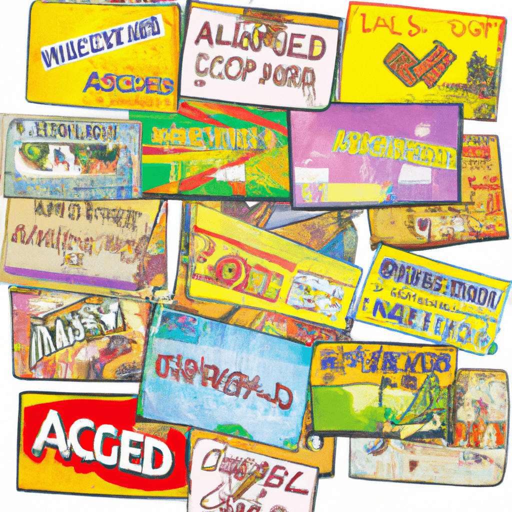 A colorful collage of UK classified ads.