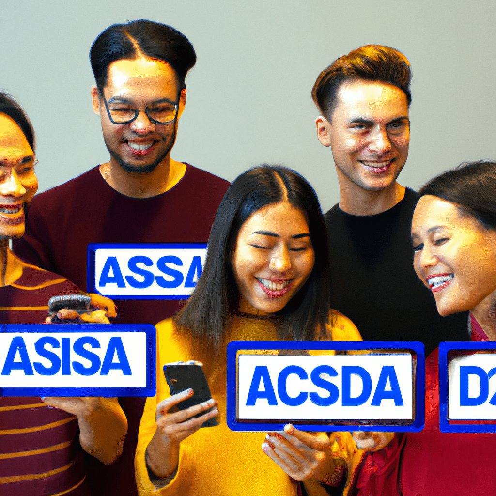 A diverse group of people using smartphones to browse and post ads on Free Classified Asia.