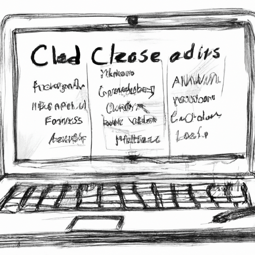A laptop displaying a variety of classified ads with keywords highlighted.