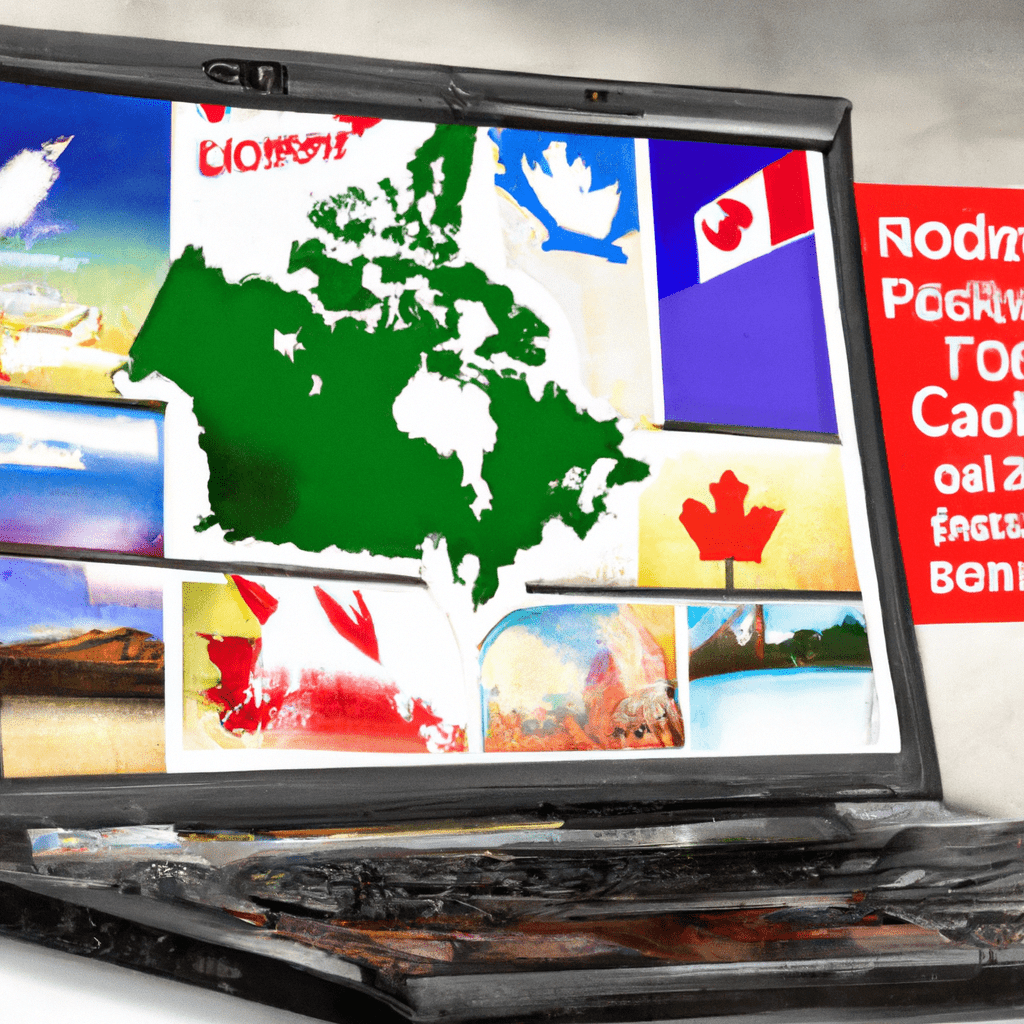 A laptop displaying the Post Ads Canada homepage with various classified ads and categories.