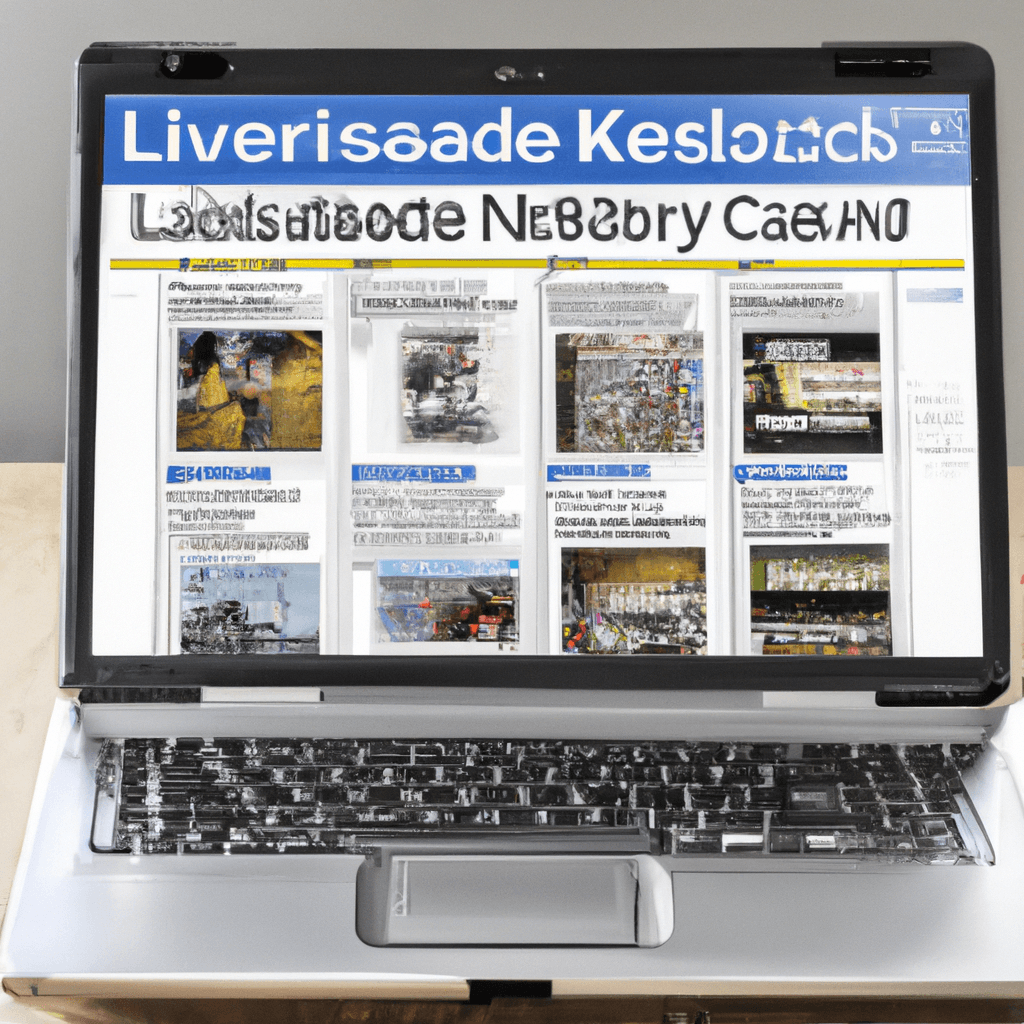 A laptop displaying various UK classified websites.