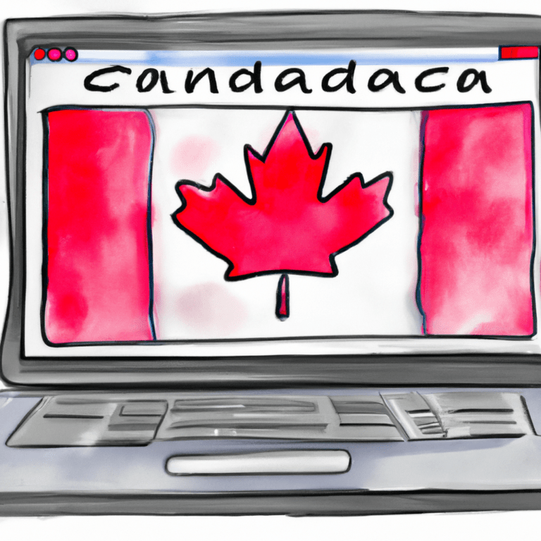 a laptop with a canadian flag on the scr 1024x1024 31607385
