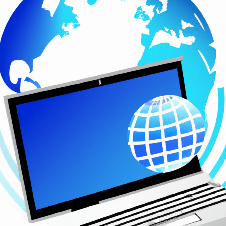 a laptop with a globe icon abstract 1024x1024 83987077