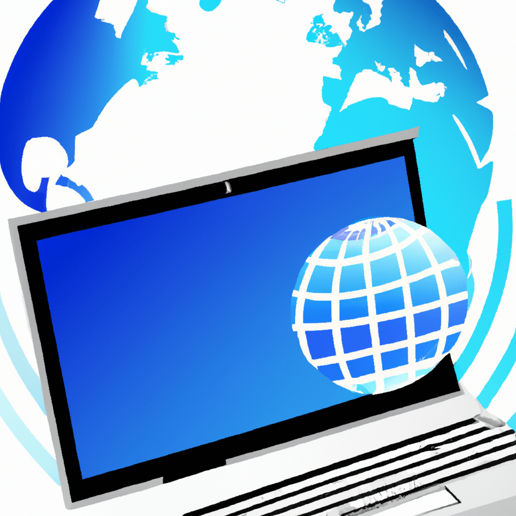 a laptop with a globe icon abstract 1024x1024 83987077