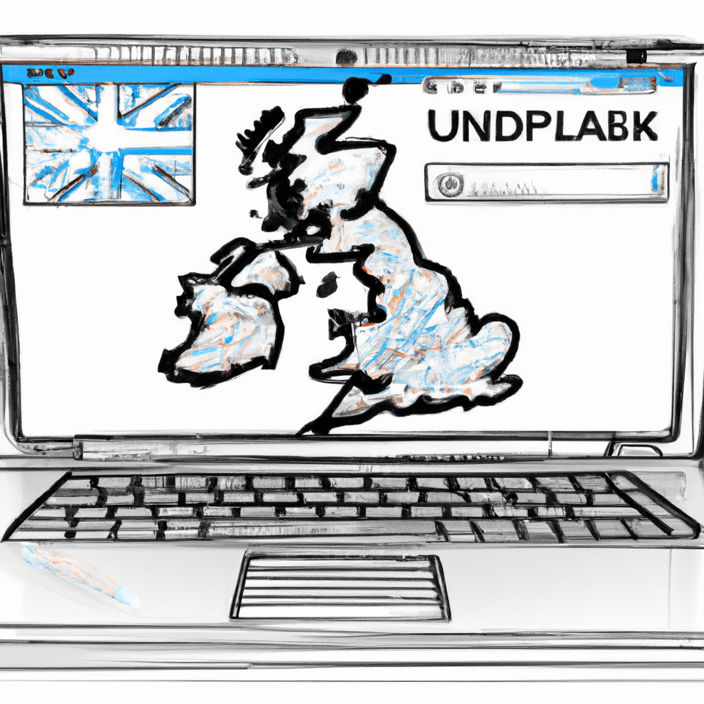 A laptop with a map of the UK on the screen, displaying various classified ads.