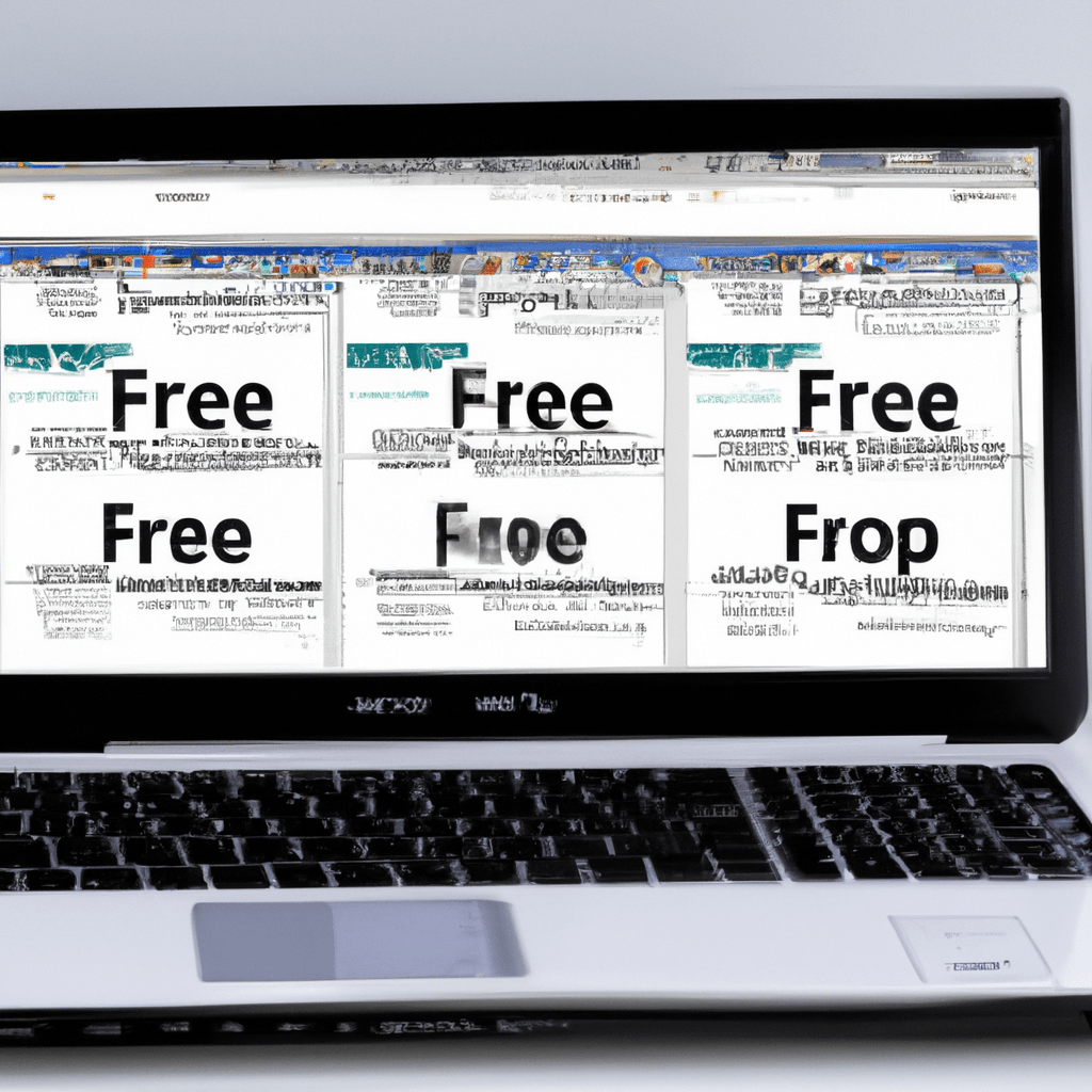 A laptop with multiple tabs open displaying the top free advertising sites in the UK.