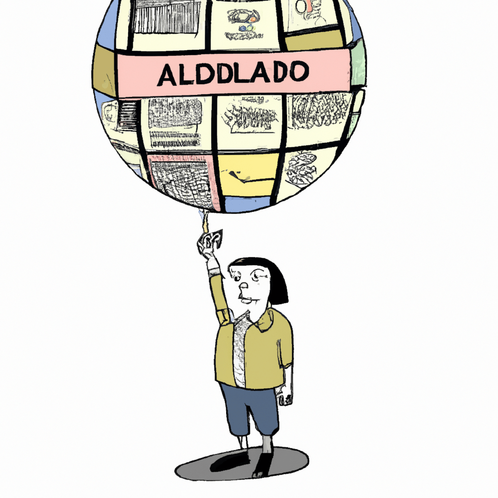 A person holding a globe, surrounded by classified ads.