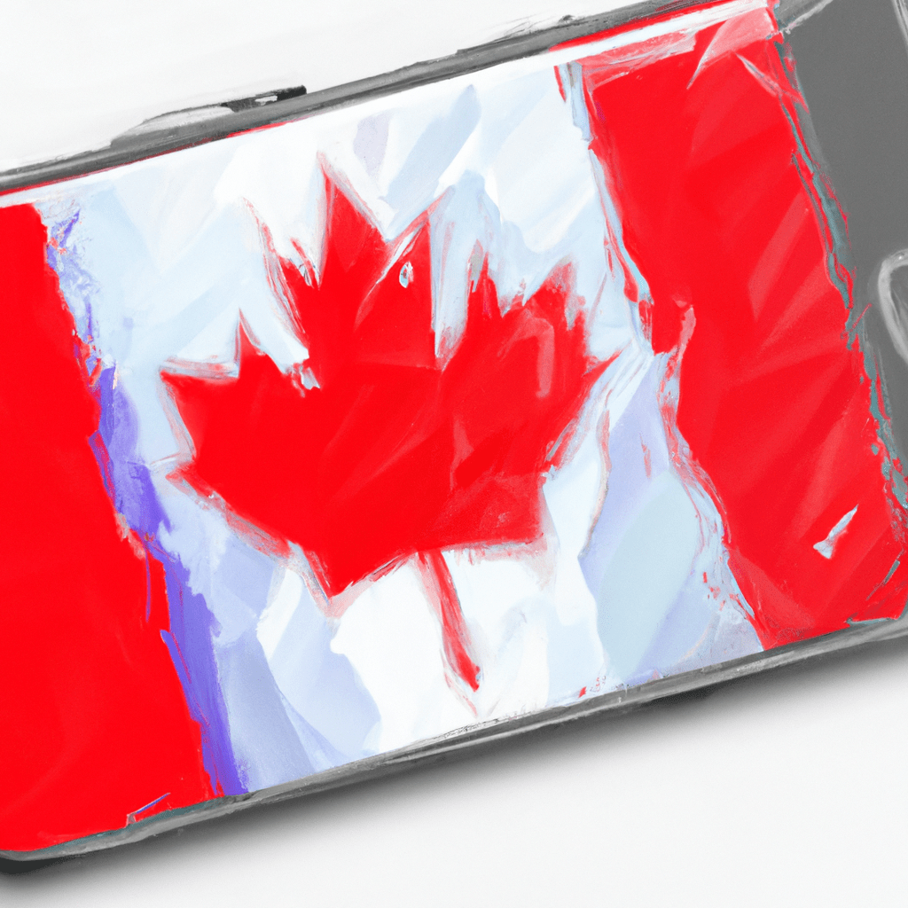 A smartphone with a Canadian flag.