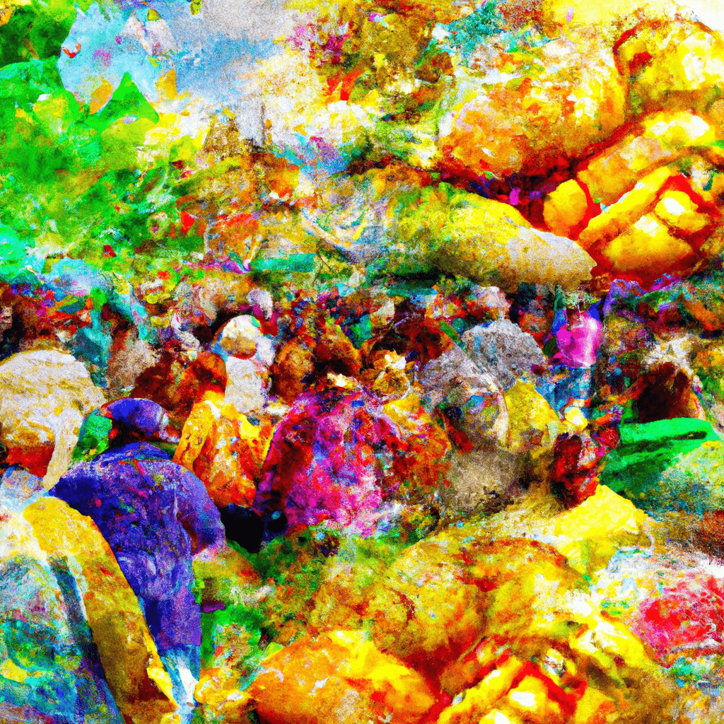 A vibrant and diverse marketplace collage.