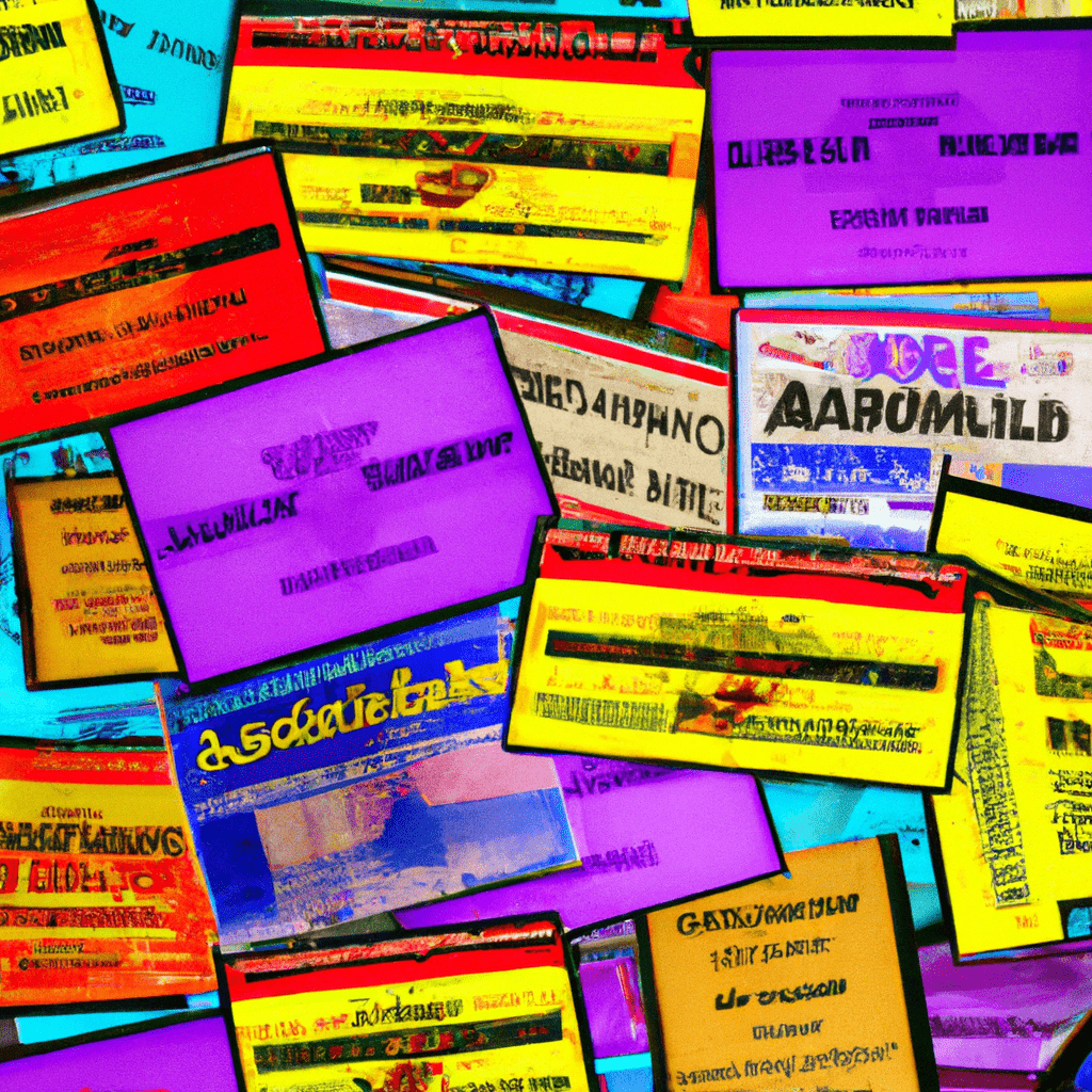 A vibrant collage of classified ads.