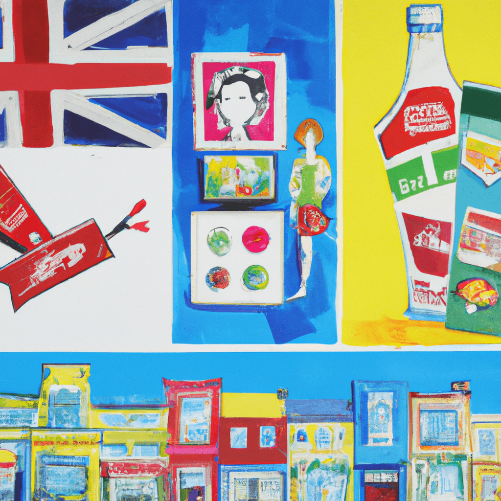 A vibrant collage of diverse UK advertisements.
