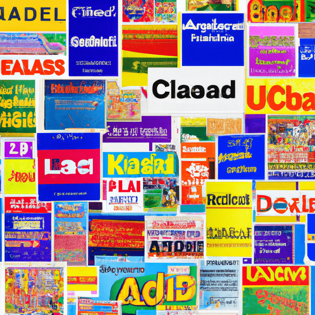 A vibrant collage of UK classified ads.