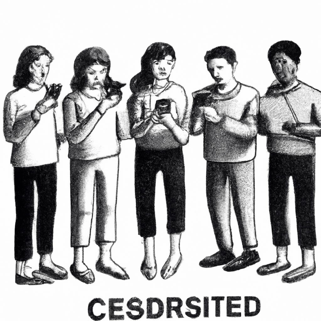 An image of a diverse group of people browsing and posting on a classified ad website on their smartphones.