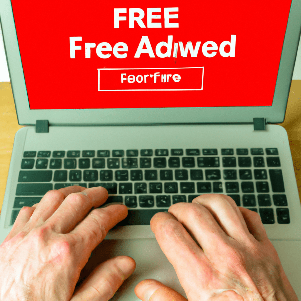 An image of a person using a laptop to post an ad on a free advertising site in the UK.