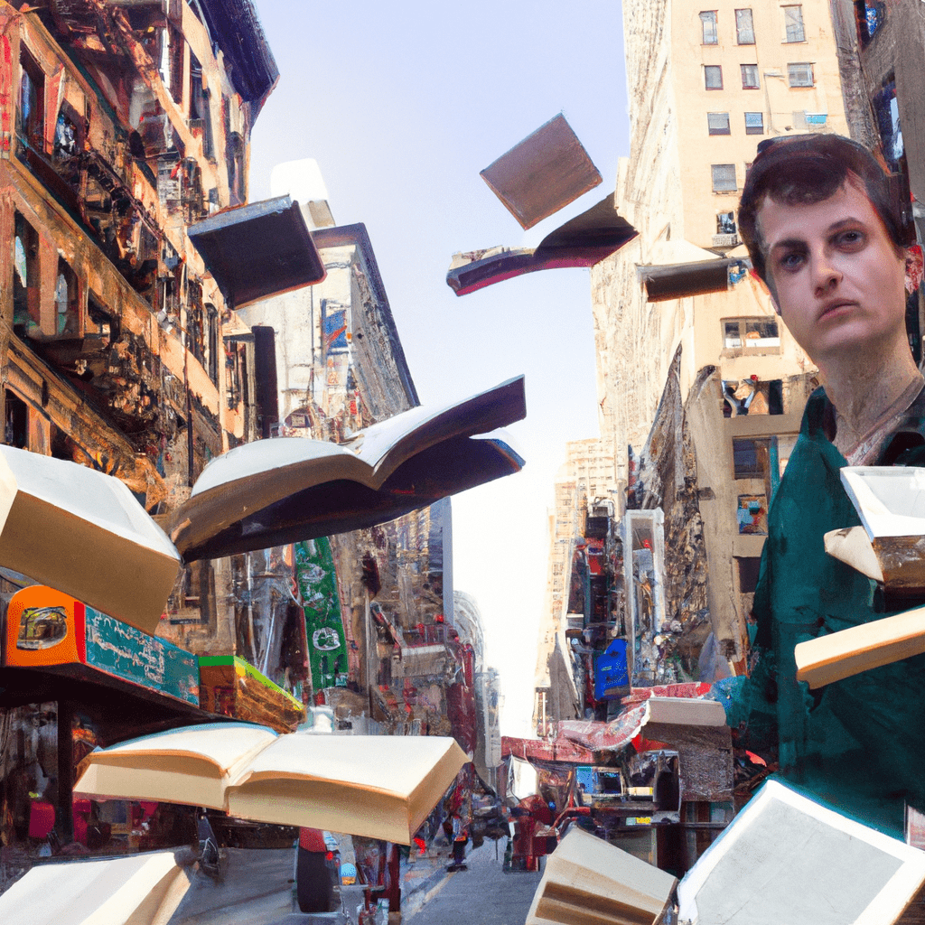 busy new york street with floating books 1024x1024 86348463